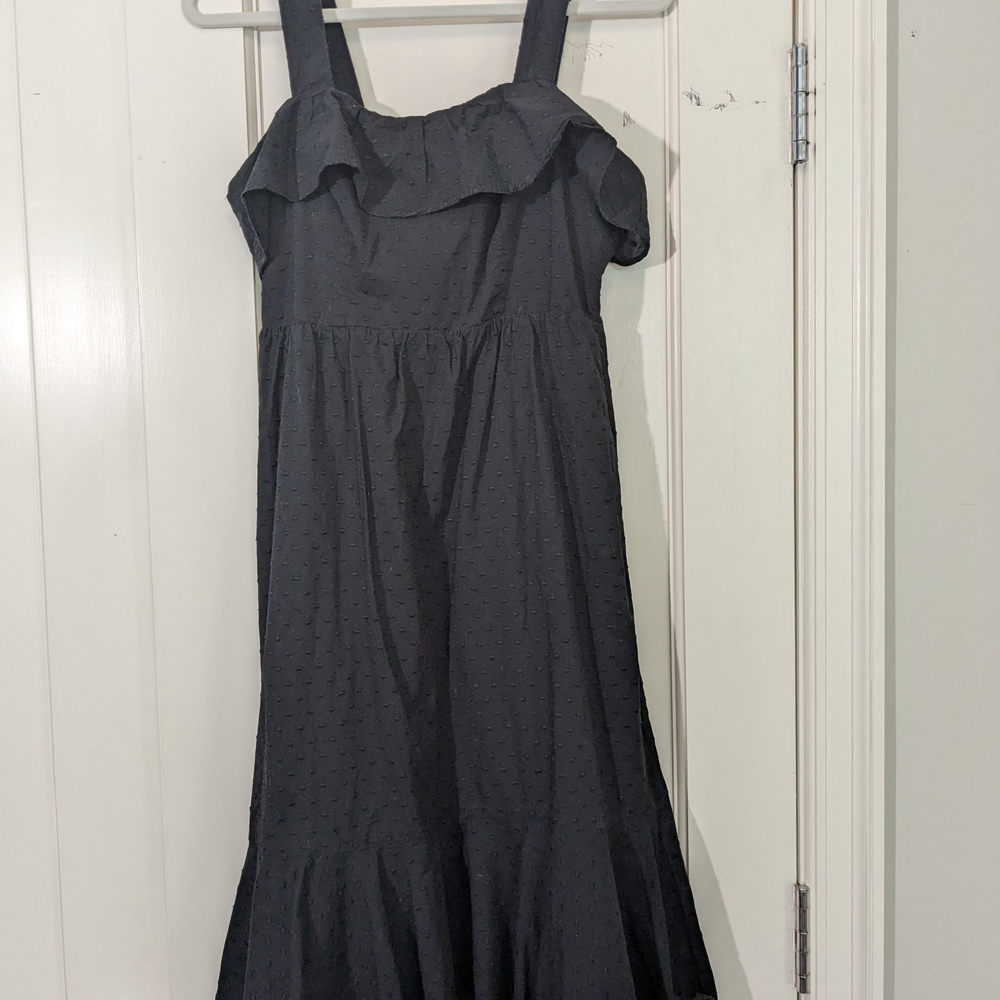 J. Crew Elegant Black Ruffle Dress Sz 6